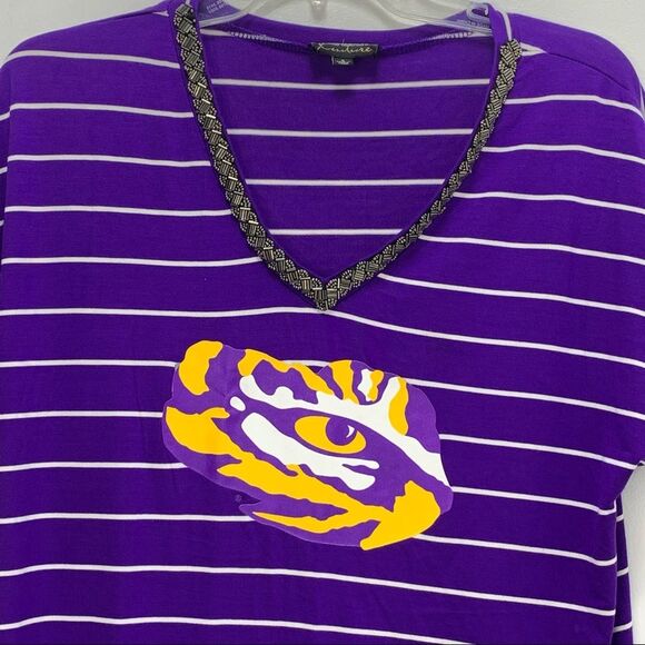 LSU Gameday Couture beaded blouse - Picture 3 of 7